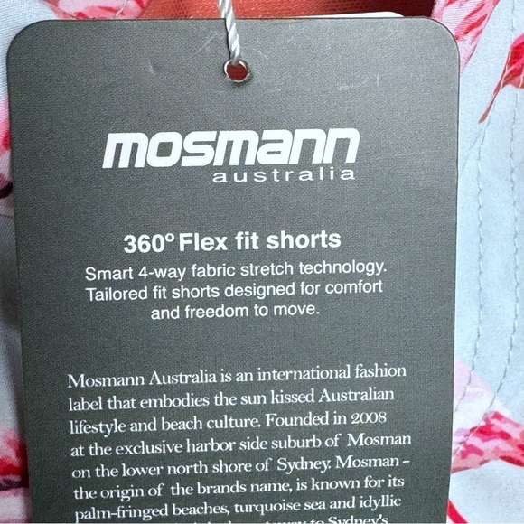 New! MOSMANN Pink Flamingo Australia Quick Dry Stretch Swim Trunks Shorts 2XL - Picture 8 of 12